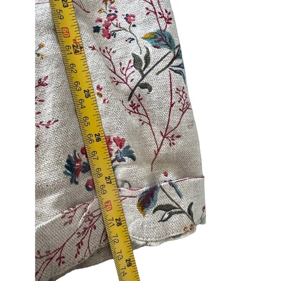 Vintage LizWear Sz L 90s Persian Floral Natural Linen Cotton Chore Jacket Coat - Picture 7 of 12